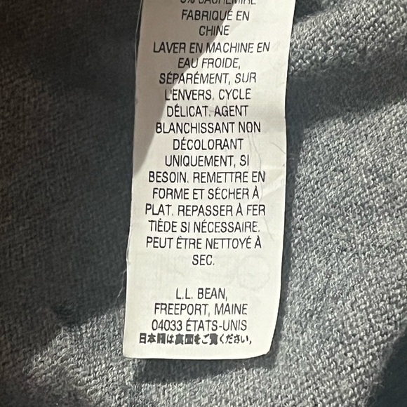 L.L. BeanCotton Cashmere Blend Crew Neck  Back Zip Sweater in Gray Women’s - Picture 12 of 13